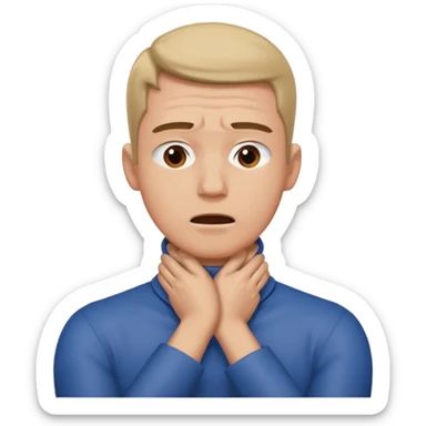 Man with hands gripped around neck crossed like he is choking sticker