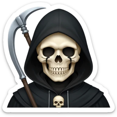 black hood skull scythe sticker