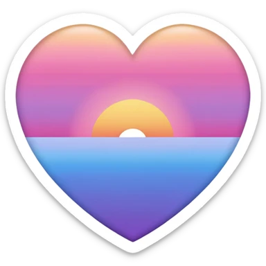Ombré pink blue purple yellow sunset heart 2016 vibes sticker