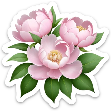 Bouquet of pale pink peonies and tri sticker