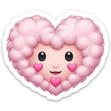 Pink cloudy heart sticker