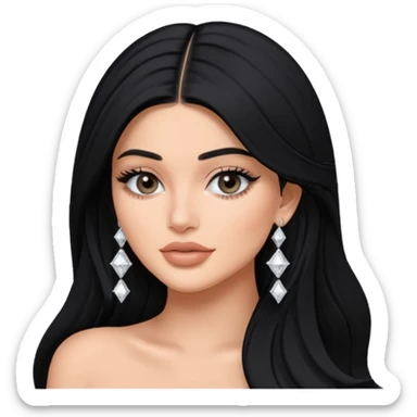 kylie jenner wear diamond earrings sticker