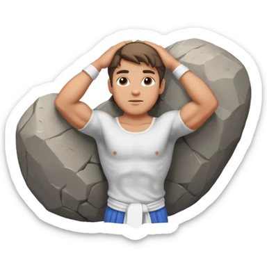 Atlas the greek god with a boulder and clothes sticker