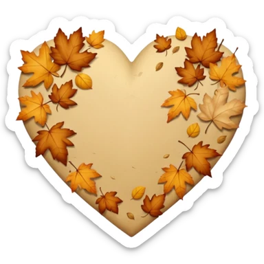 Beige Autumn heart sticker