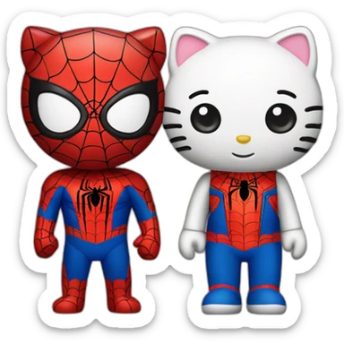 Spiderman and hello kitty sticker