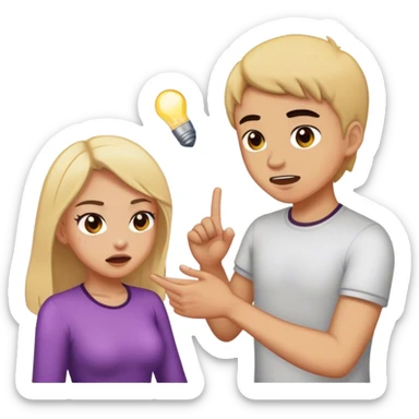 a girl smacking a guy sticker