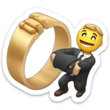 homme a genoux demande tiens une bague en main  sticker