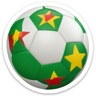 Soccer ball giant yellow with green/red stars sticker