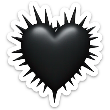 Black heart with spikes sticker