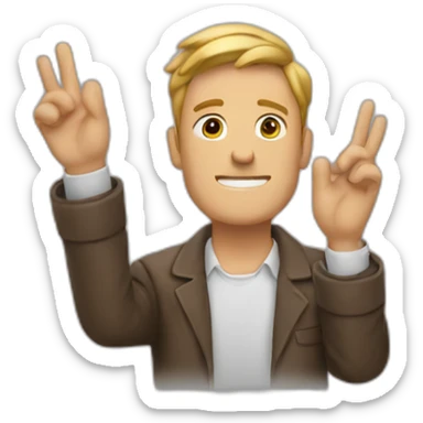 Men stay right and hands up sticker