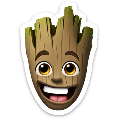 groot sticking out his tounge sticker