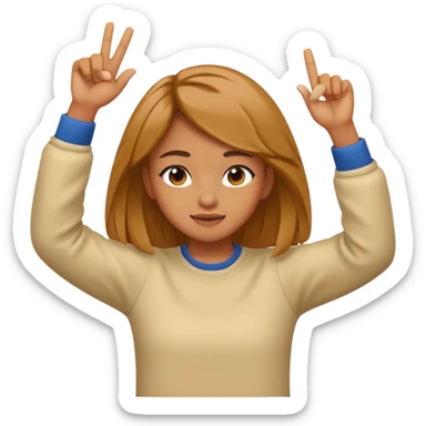 a girl dabbing sticker