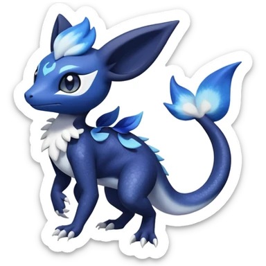 Nebulae Salandit-Meowstic-Noibat-Fakémon-hybrid-creature (full body)  sticker