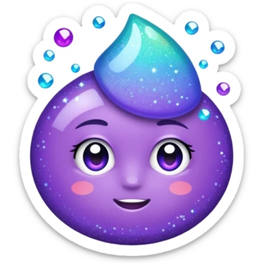 glitter purple and cian fix sticker