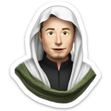 Elon musk wearing Shemagh sticker