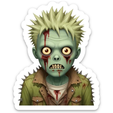 zumbi com cabelo espetado sticker