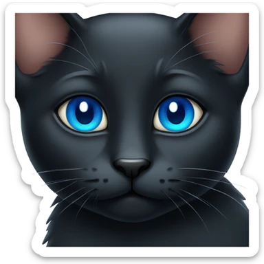 a black cat with blue eyes sticker