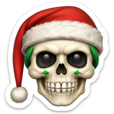 Skull ,MERRY CHRISTMAS Sign
 sticker