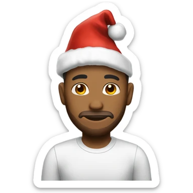 Create a guy with Christmas hat and a pony  sticker