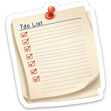 never-ending twisting to-do list paper packed with small checkboxes curling dramatically sticker