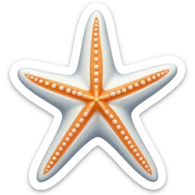 luxury white starfish sticker