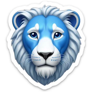 blue and white lion in the star of david sticker
