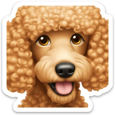 A face of poodle light orange hair  sticker