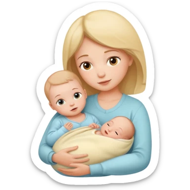 newborn baby with mother sticker