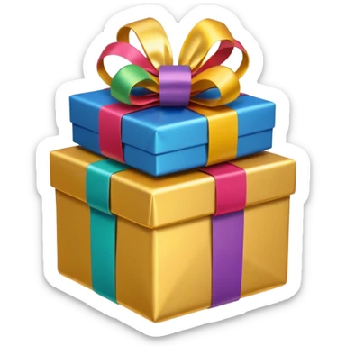 Golden heart with gifts sticker