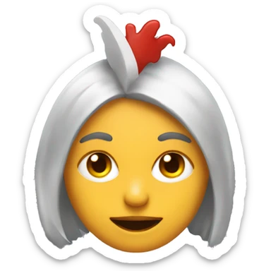 A woman mixed with a chicken with devil horns  sticker