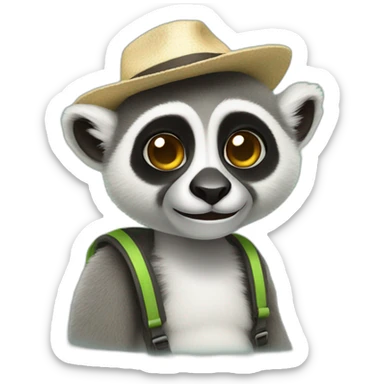 vacation lemur sticker