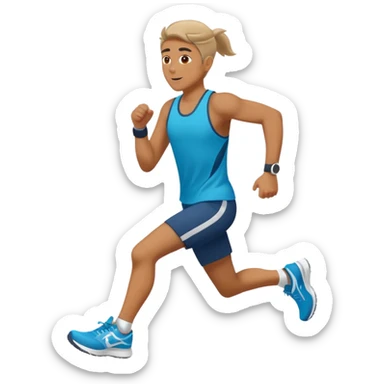 a person running with running shoes sticker