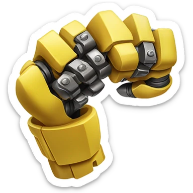 Yellow mechanical cyborg bicep that’s flexing sticker