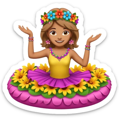 Dancer on the Flower float  sticker