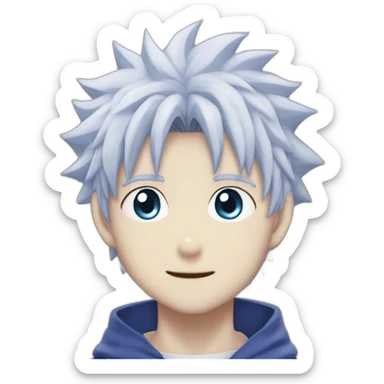 make me killua zoldick from hunter x hunter with blue eyes sticker
