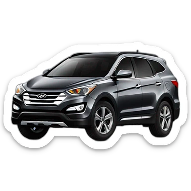 Comic drawing of Hyundai Santa Fe year 2013 dark grey sticker
