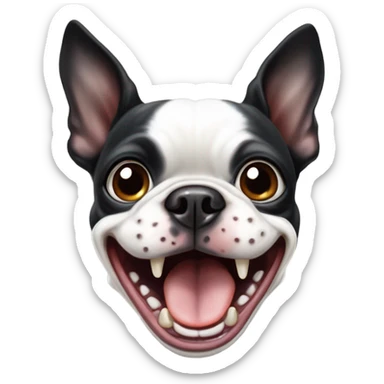 Boston terrier laughing sticker