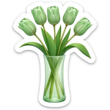 pastel green tulips sticker