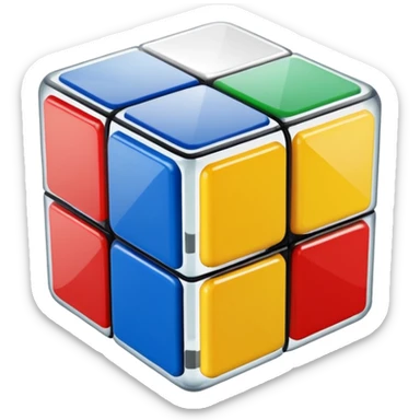Transparent glass Rubix cube sticker