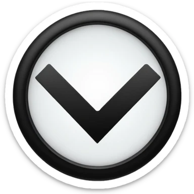 Black circle with a check mark on it sticker