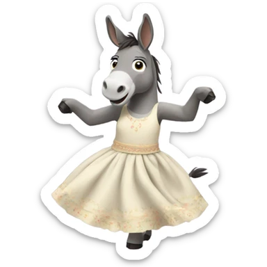 A donkey is dancing in a dress. sticker