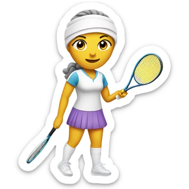 Lady Tennis player wrapped from head to toe in bandages sticker