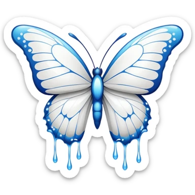 Butterfly dripping white paint sticker