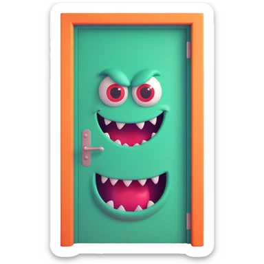 The door to my monster room sticker