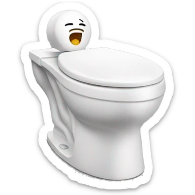 Toilet with a head coming out from it sticker
