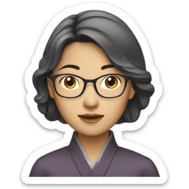 asian female writer sticker