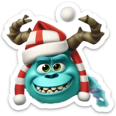 Monsters Inc christmas mood sticker