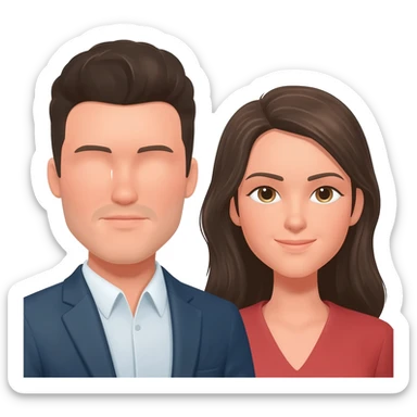 Two men and a woman sticker