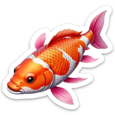 peixe koi rosa sticker