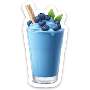 Blue milkshake covered in blueberries  sticker